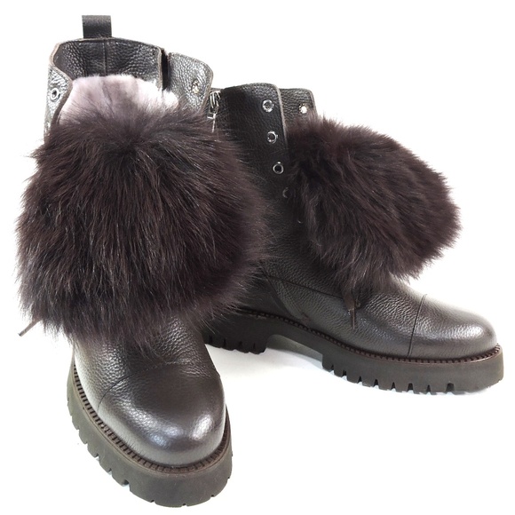 PAOLA FABIANI 🇮🇹 WOMEN'S BROWN SOFT LEATHER COMFORT WINTER FASHION BOOTIE - Picture 1 of 8